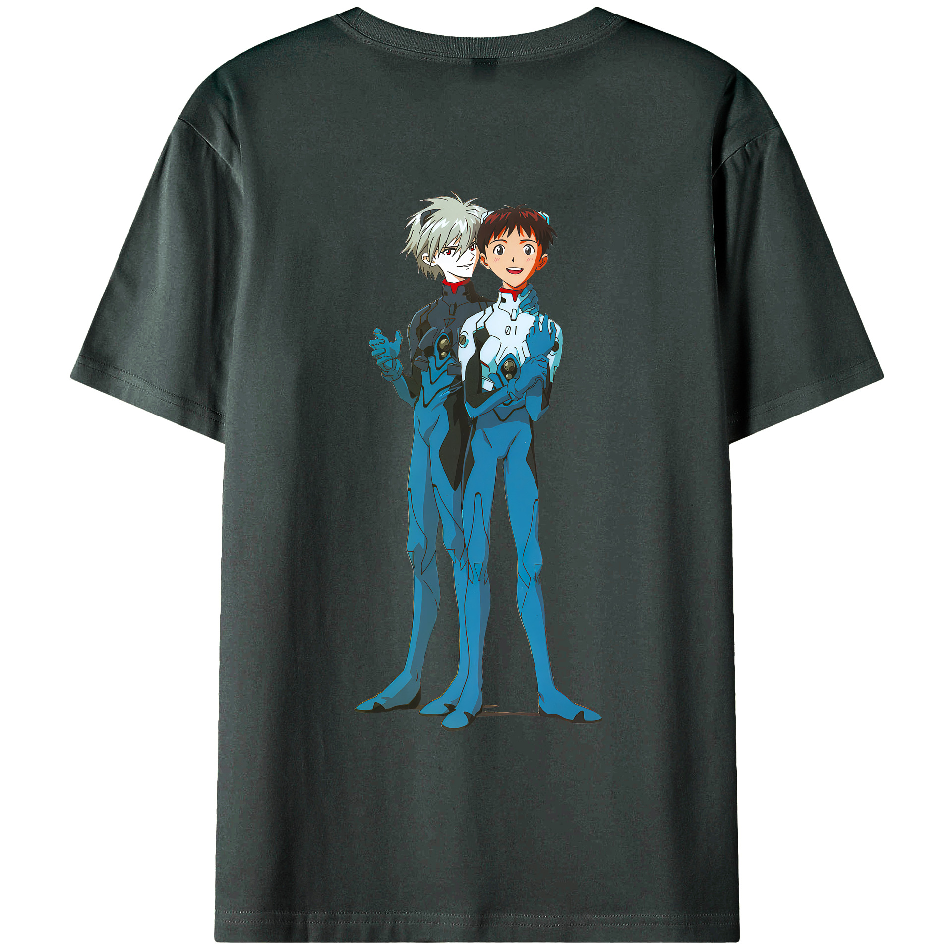 （画像用） EVA 新世紀エヴァンゲリオン 綿100％ メンズ半袖Tシャツ（バックプリント） 通気性